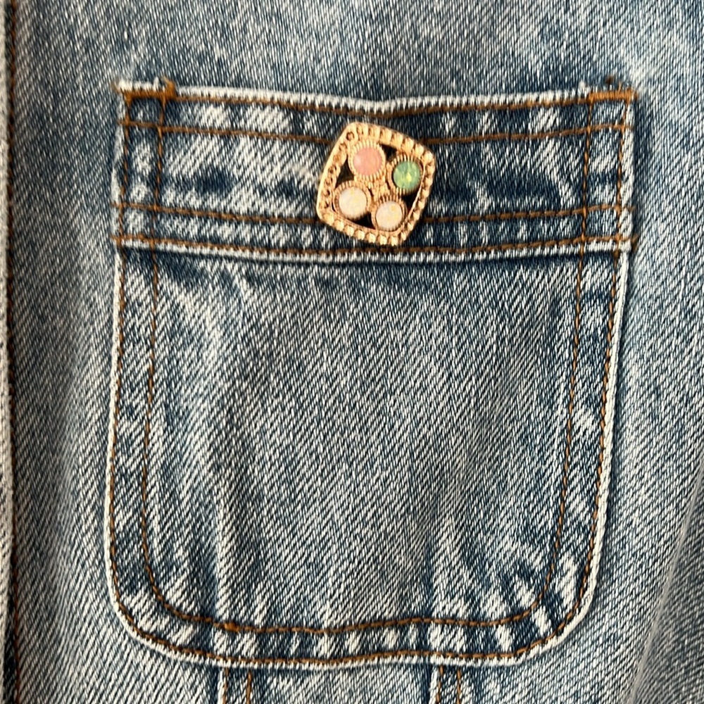 Self Portrait denim buttoned mini dress light blue size 4 - Picture 6 of 9